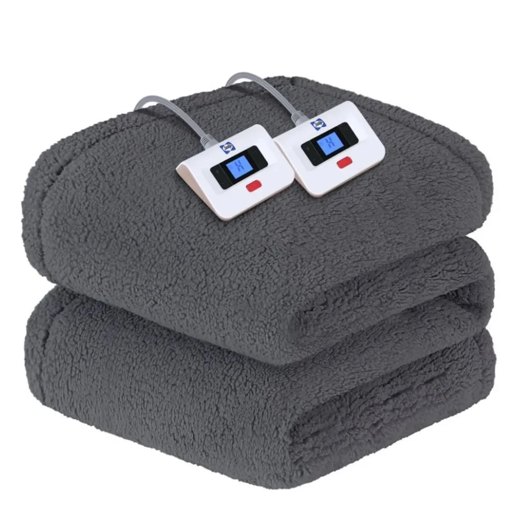SEALY Electric Heating Blanket King Size, Dual Control Soft Sherpa
